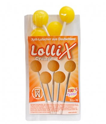 LolliX® Xylitol Lutscher Orange 6 Stk.