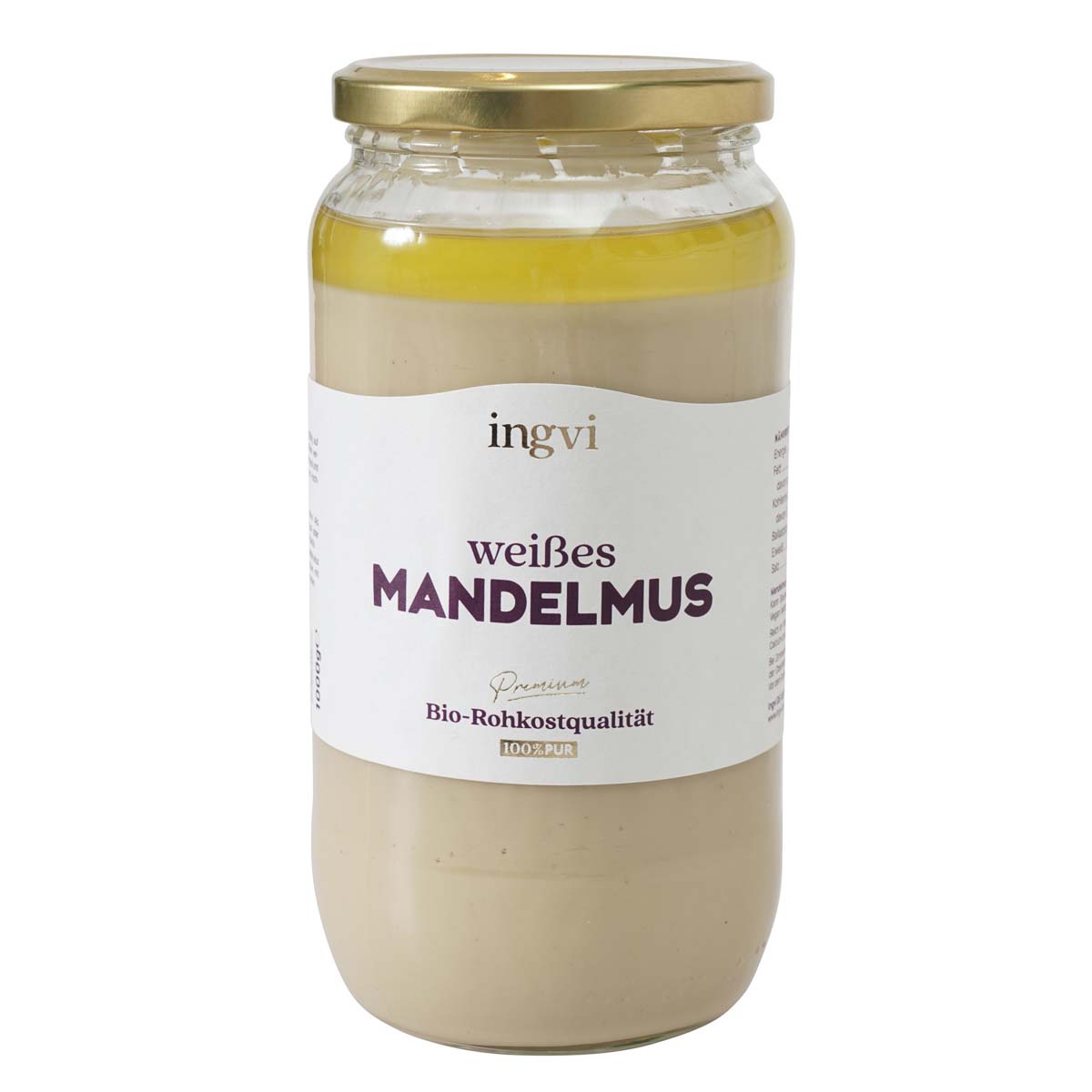 Mandelmus weiss Bio, roh, ingvi 250 g