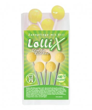 LolliX® Xylitol Lutscher Lemon Zitrone 6 St./18 g
